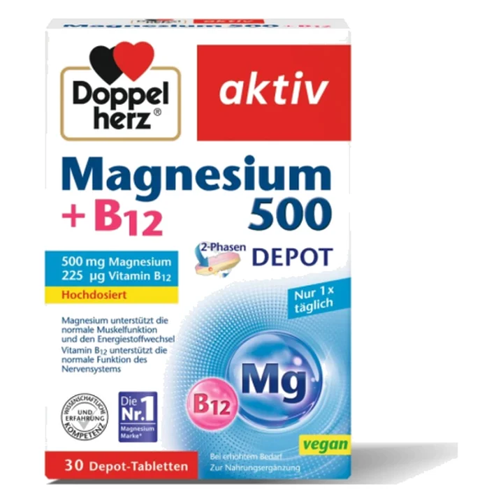 Magnesium 500 + B12 depot tbl.30